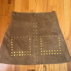 NWT Zara Brown Suede Mini Skirt